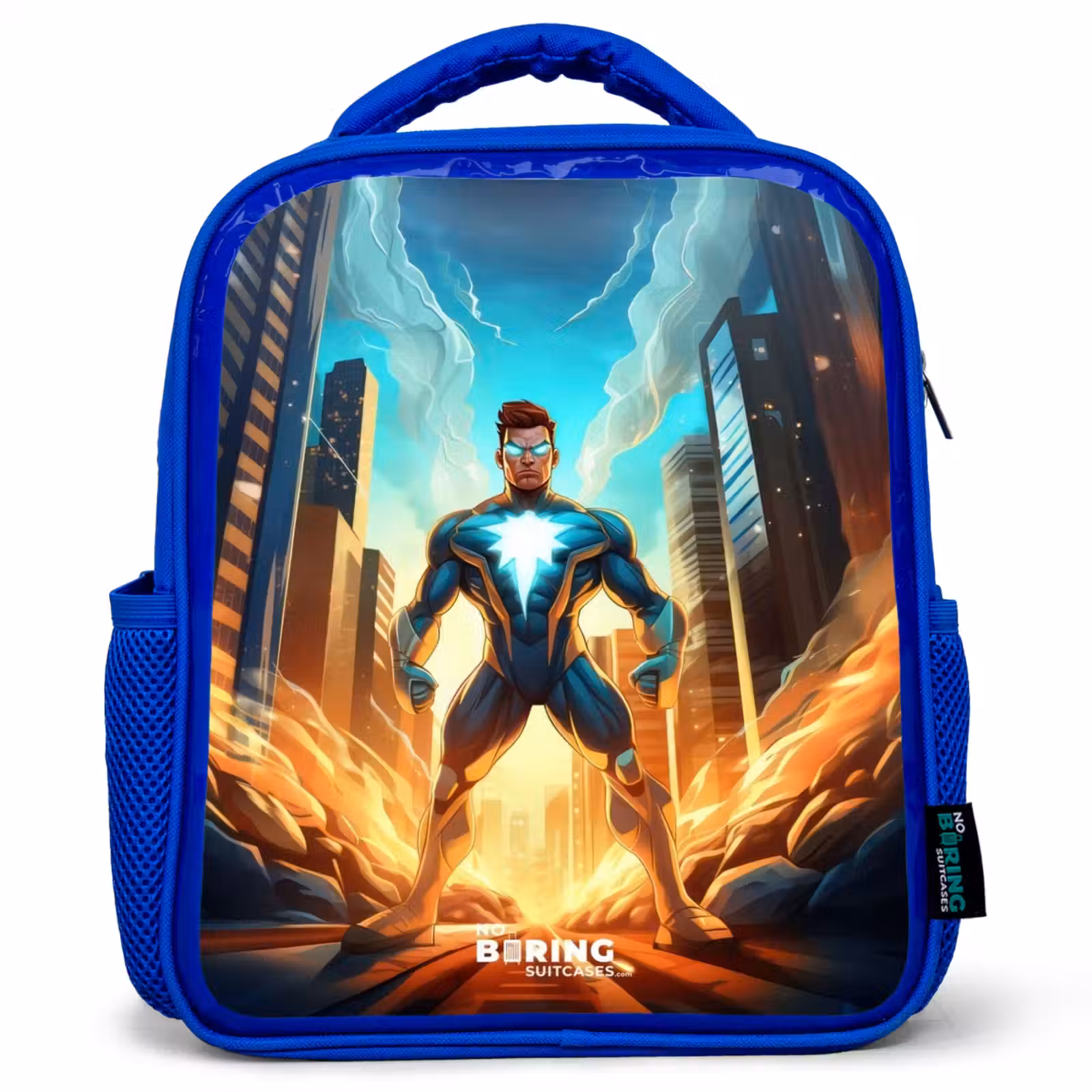Kids backpack - Blue - City superhero — 1