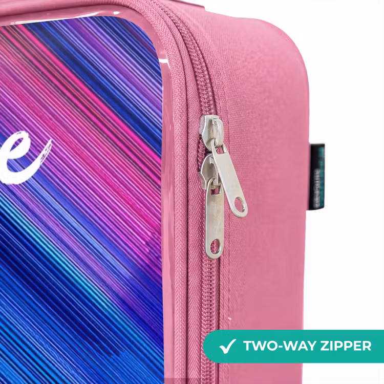 Children's suitcase with name - Pink - Neon - Stripes - Abstract - Blue - Pink — 4