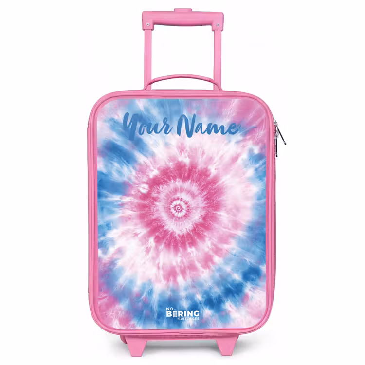 Children's suitcase with name - Pink - Tie dye - Abstract - Blue - Pink — 1