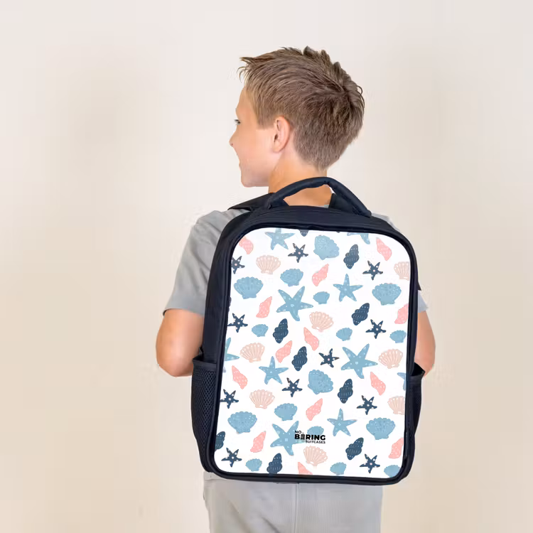 Kids backpack - Black - Shells pattern colorful — 2