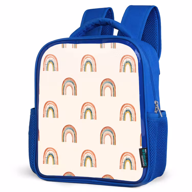 Kids backpack - Blue - Boho - Rainbow - Pattern — 3