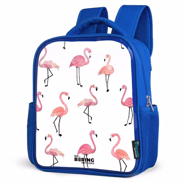 Kids backpack - Blue - Flamingo party — 3