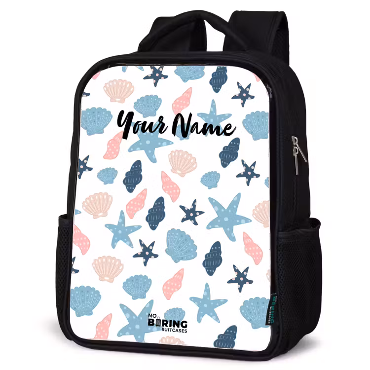 Kids backpack - Black - Shells pattern colorful — 4