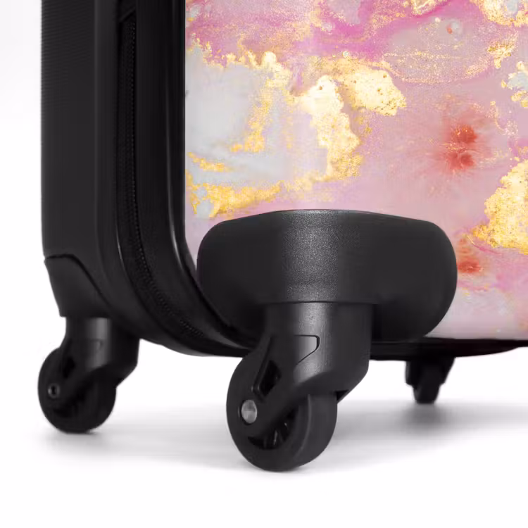 Suitcase - Pink marble 755h golden lines — 5