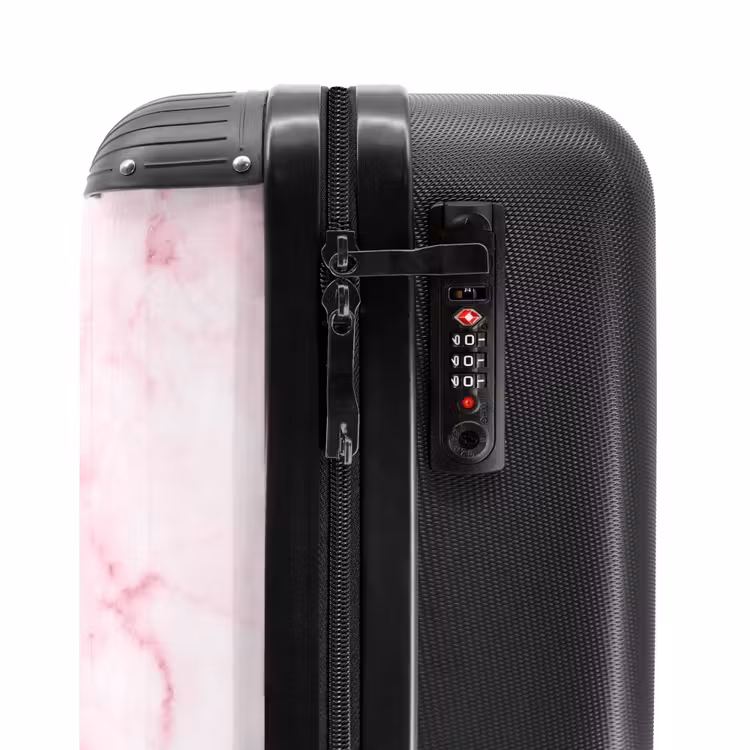 Suitcase - Pink marble 755h white — 3