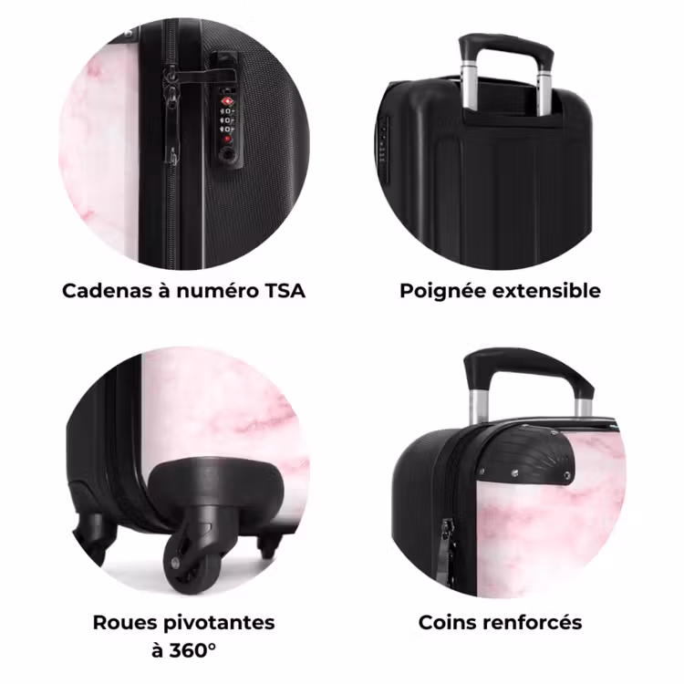Suitcase - Pink marble 755h white — 7