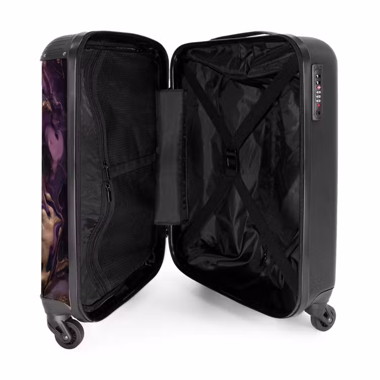 Suitcase - Purple marble 755h gold — 2