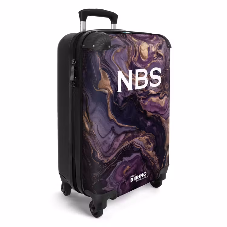 Suitcase - Purple marble 755h gold — 4
