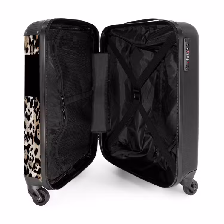 Suitcase - Leopard pattern 755h black — 2