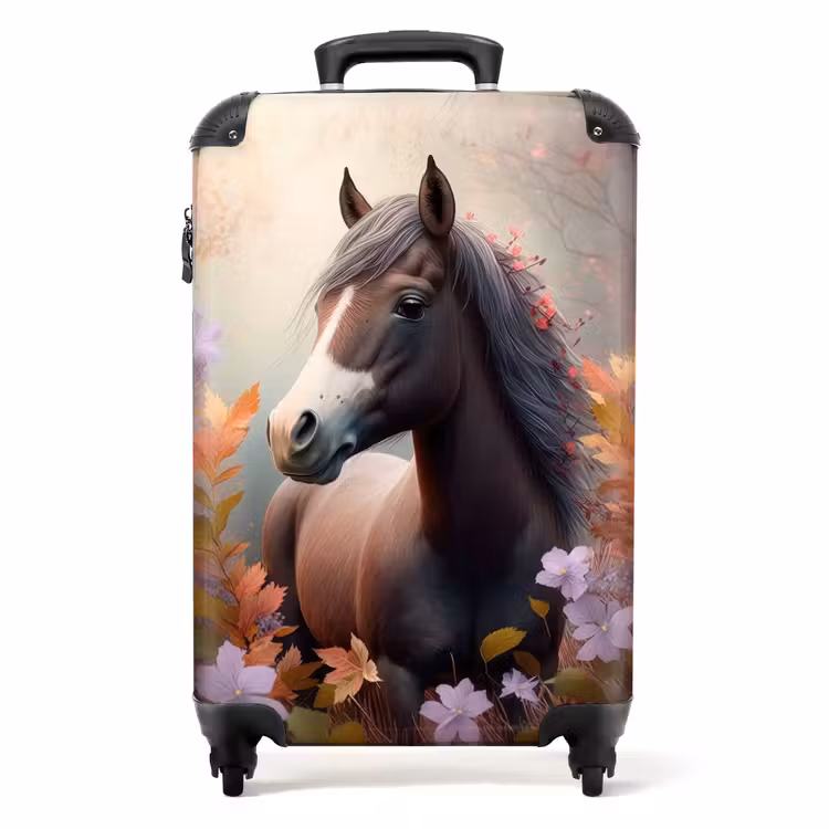 Suitcase - Suitcase - Horse - Flowers - Nature - Purple - Animals — 1