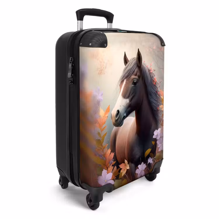 Suitcase - Suitcase - Horse - Flowers - Nature - Purple - Animals — 4