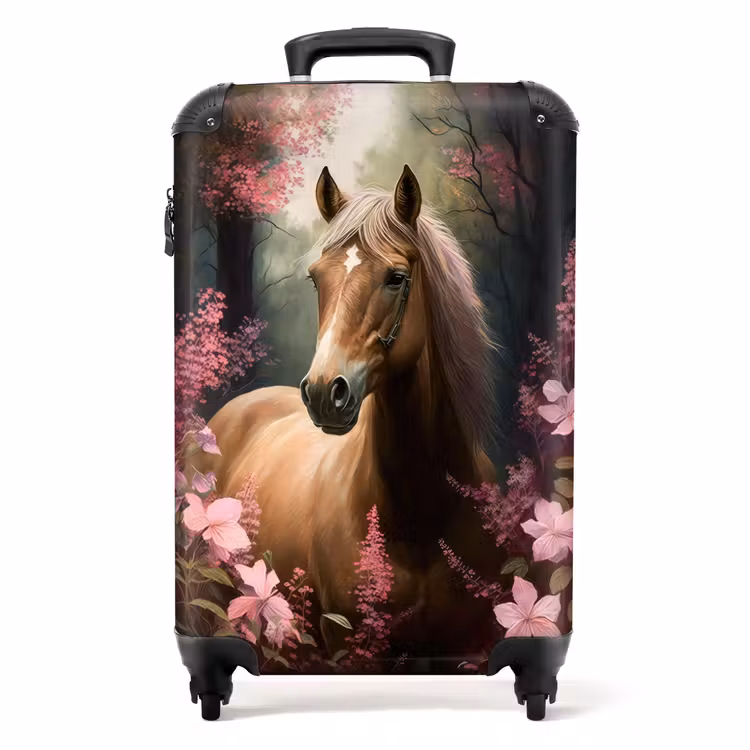 Suitcase - Suitcase - Horse - Flowers - Pink - Nature - Forest — 1