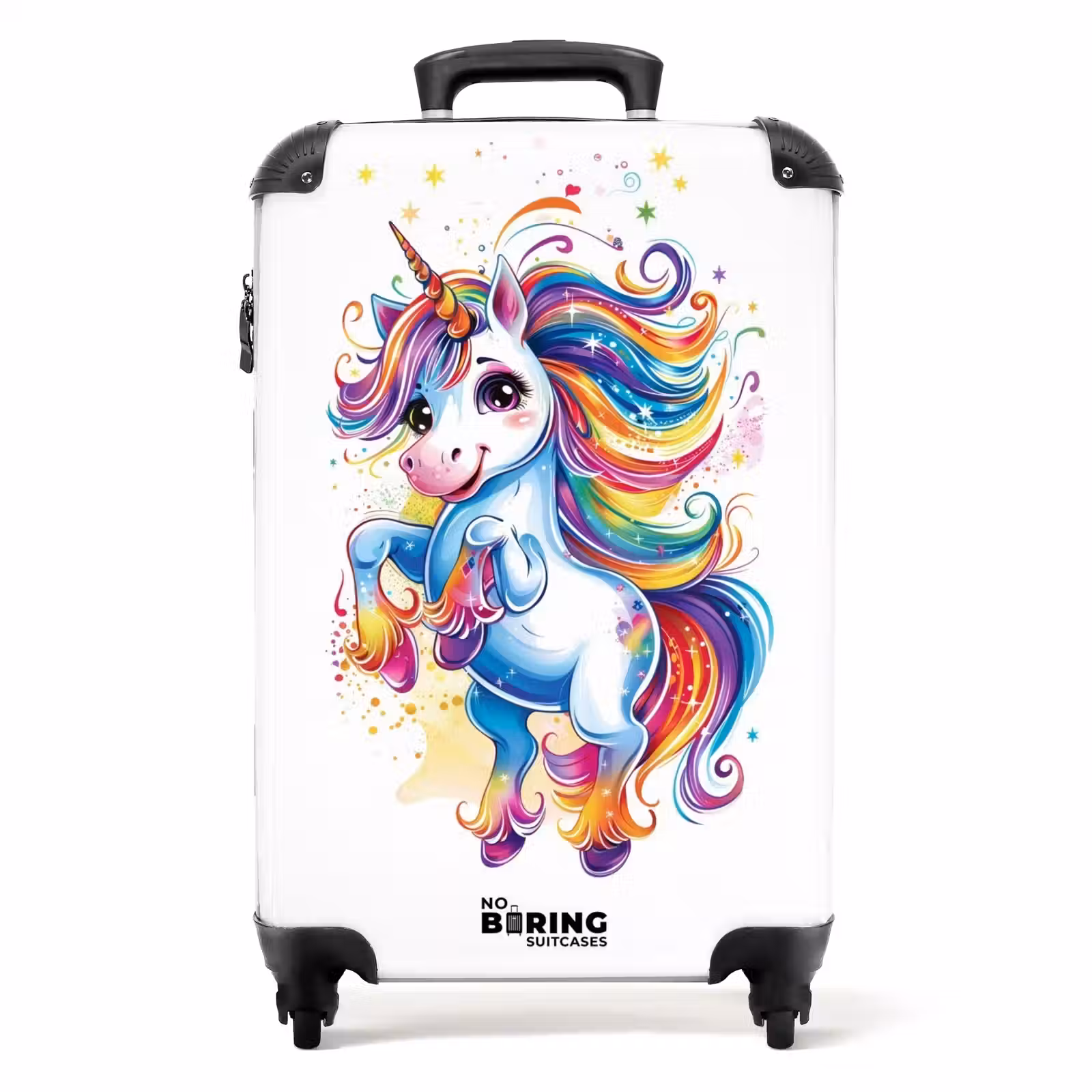 Suitcase - Prancing Unicorn with Rainbow Moons — 1