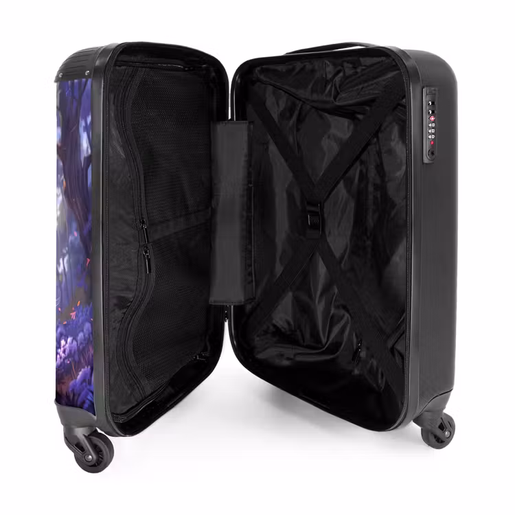 Suitcase - Portrait of a Unicorn among Purple Flowers — 3