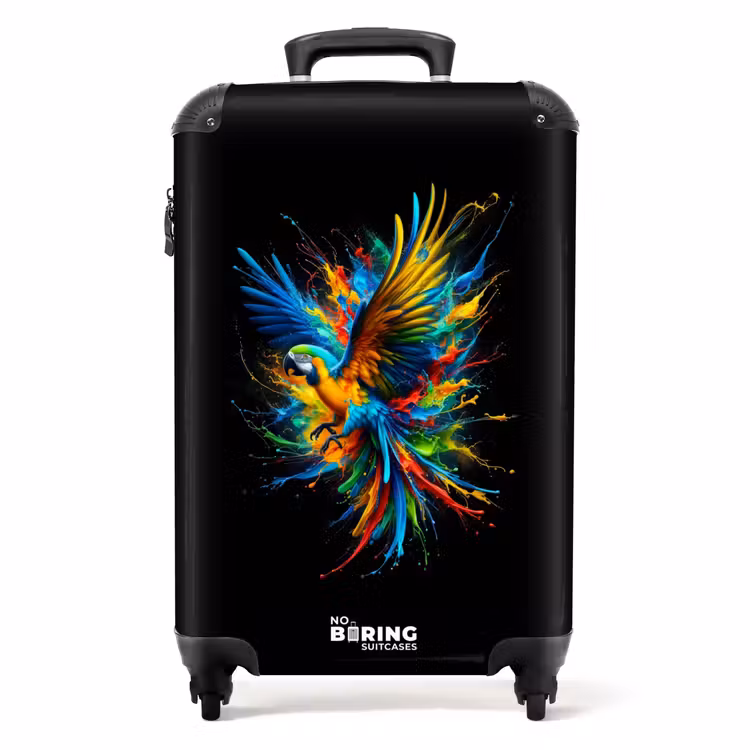 Suitcase - brushstroke parrot — 1