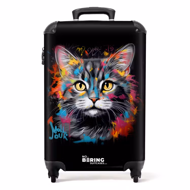 Suitcase - Cat with colorful brush strokes — 1
