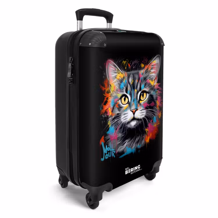 Suitcase - Cat with colorful brush strokes — 4