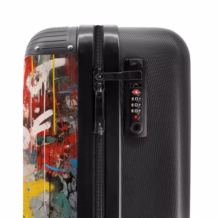 Suitcase - Chimpanzee in front of graffiti wall — 5