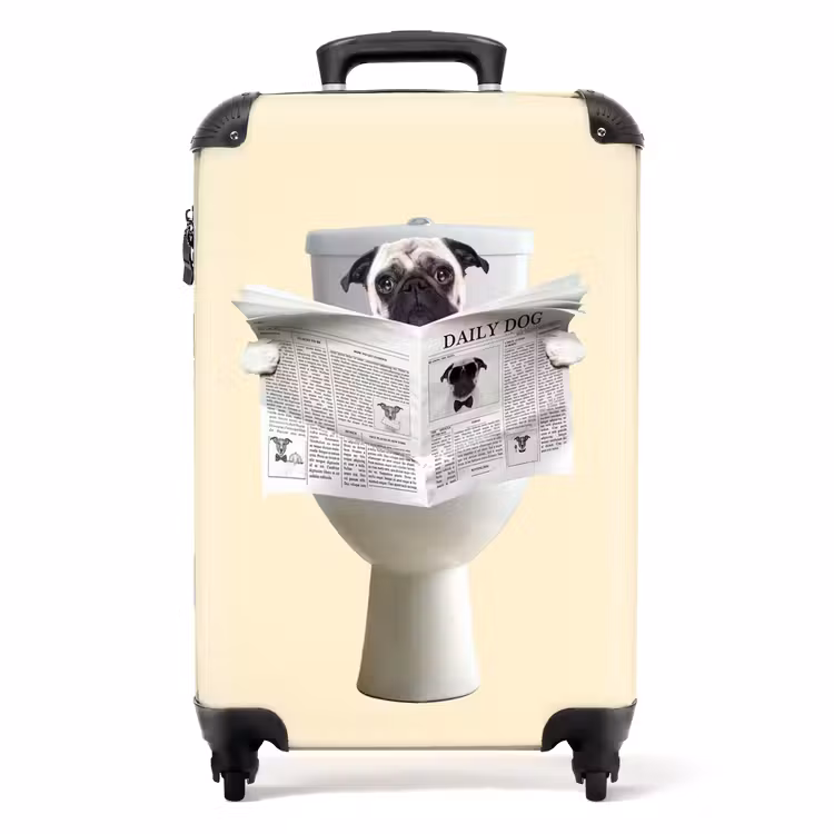 Suitcase - Doggie Reads the Newspaper — 1