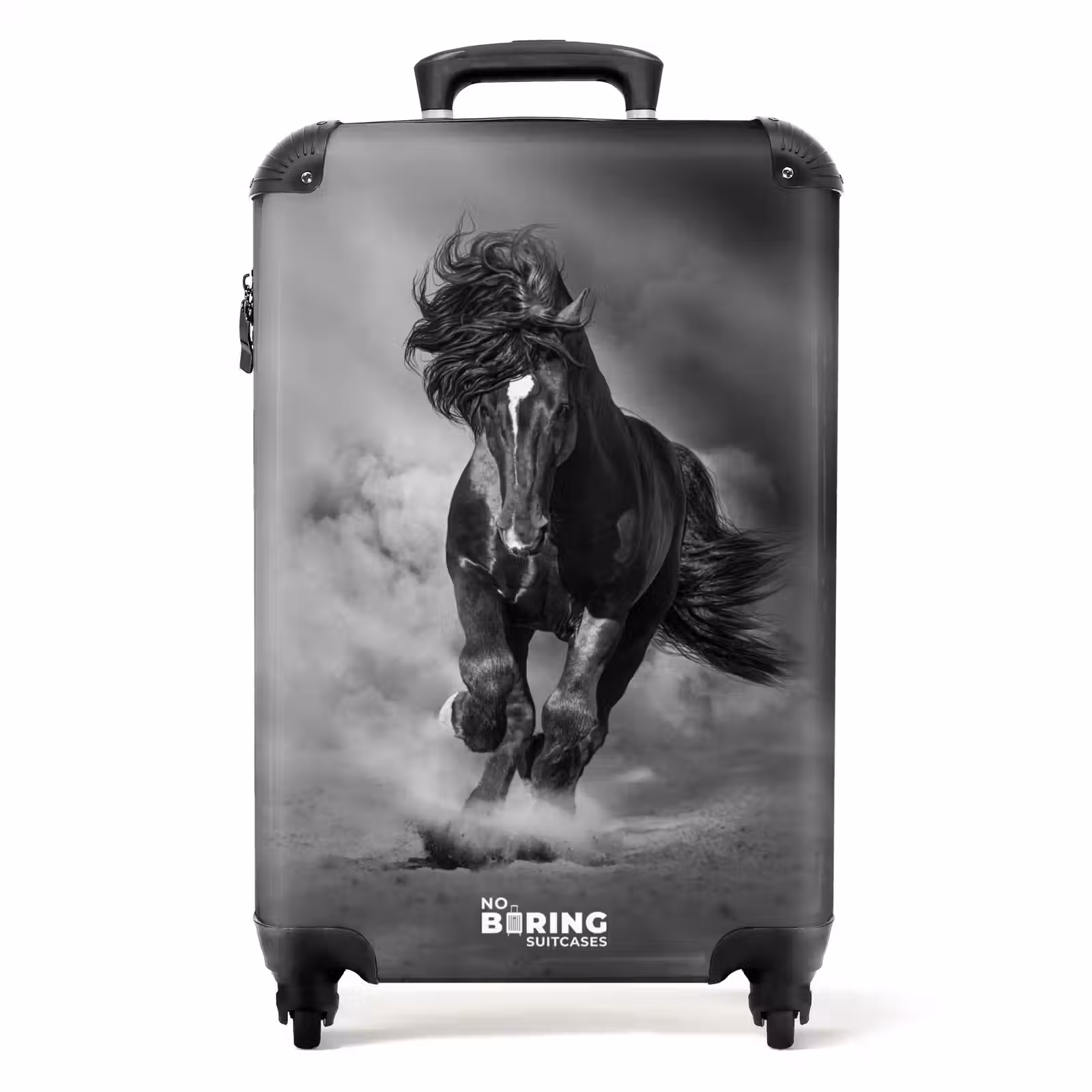 Suitcase - Black horse at a gallop — 1
