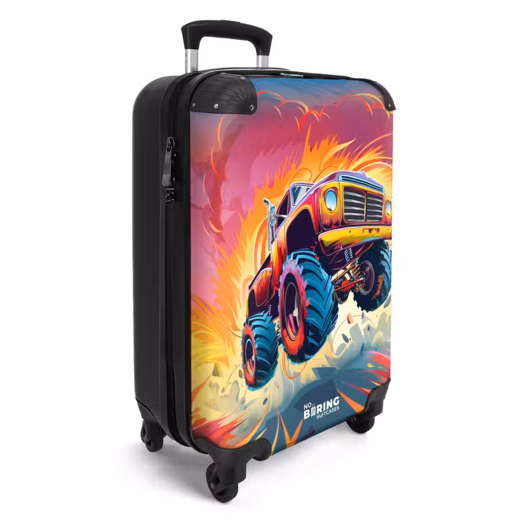 Suitcase - Pink Monster Truck Flies Over the Tarmac — 4