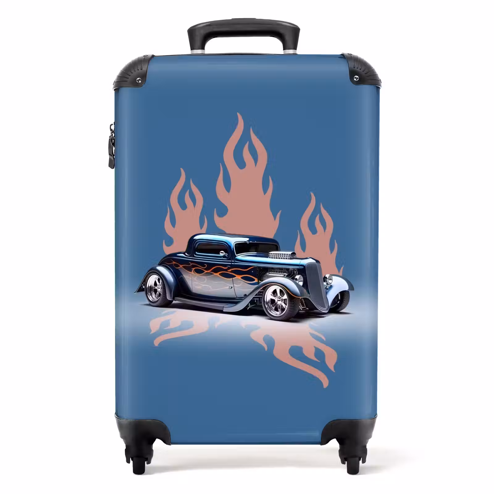 Suitcase - Blue car with pink flames — 1