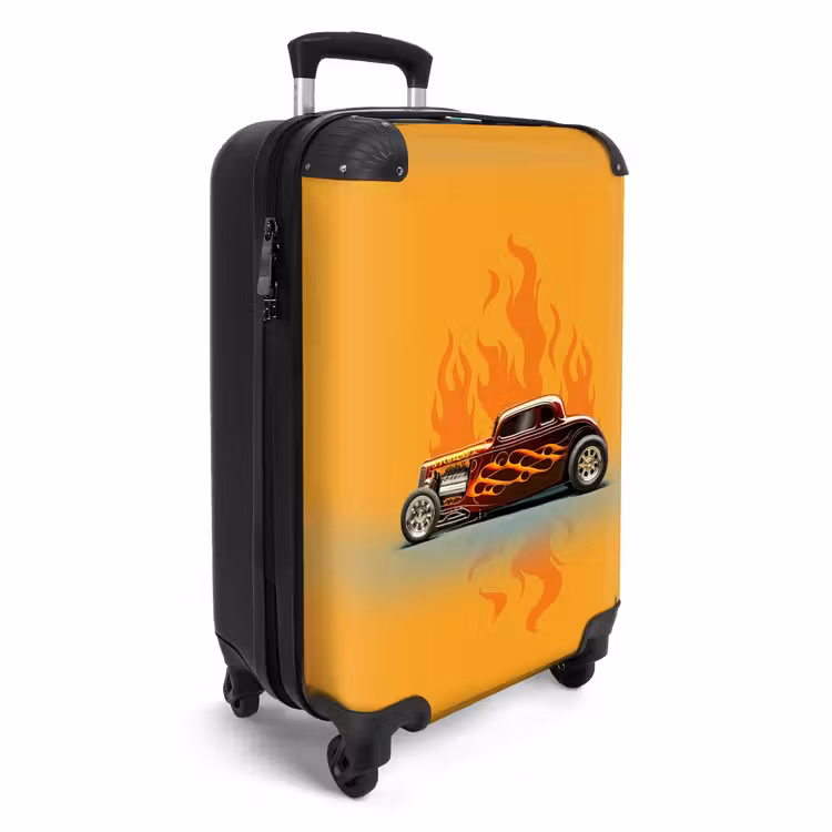 Suitcase - Brown car with yellow flames — 4