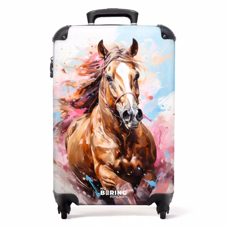 Suitcase - Galloping horse with colorful background — 1