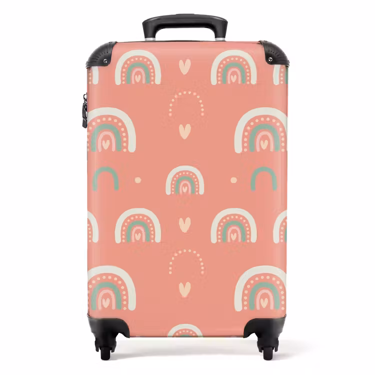 Suitcase - Coral color arcs — 1