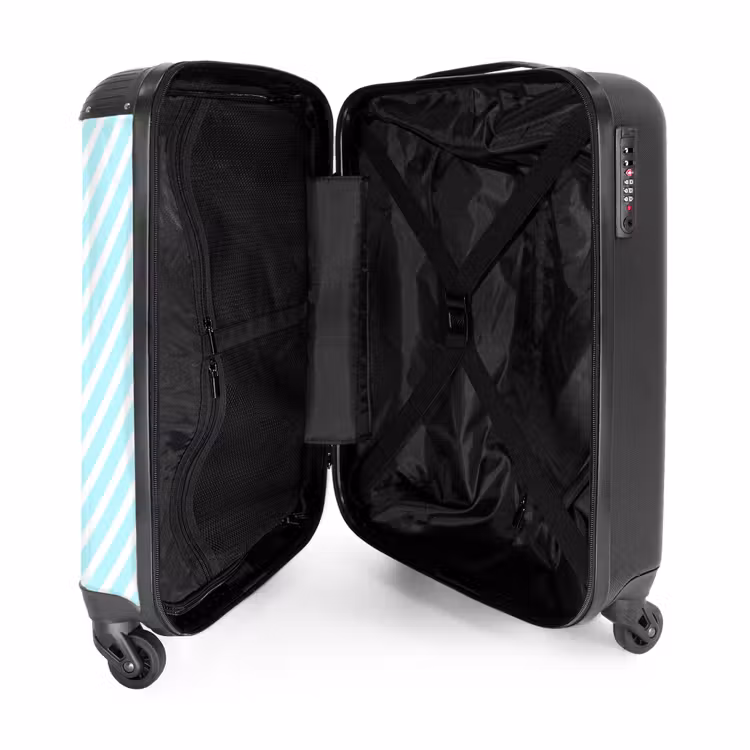 Suitcase - Striped flamingo on roller skates — 3