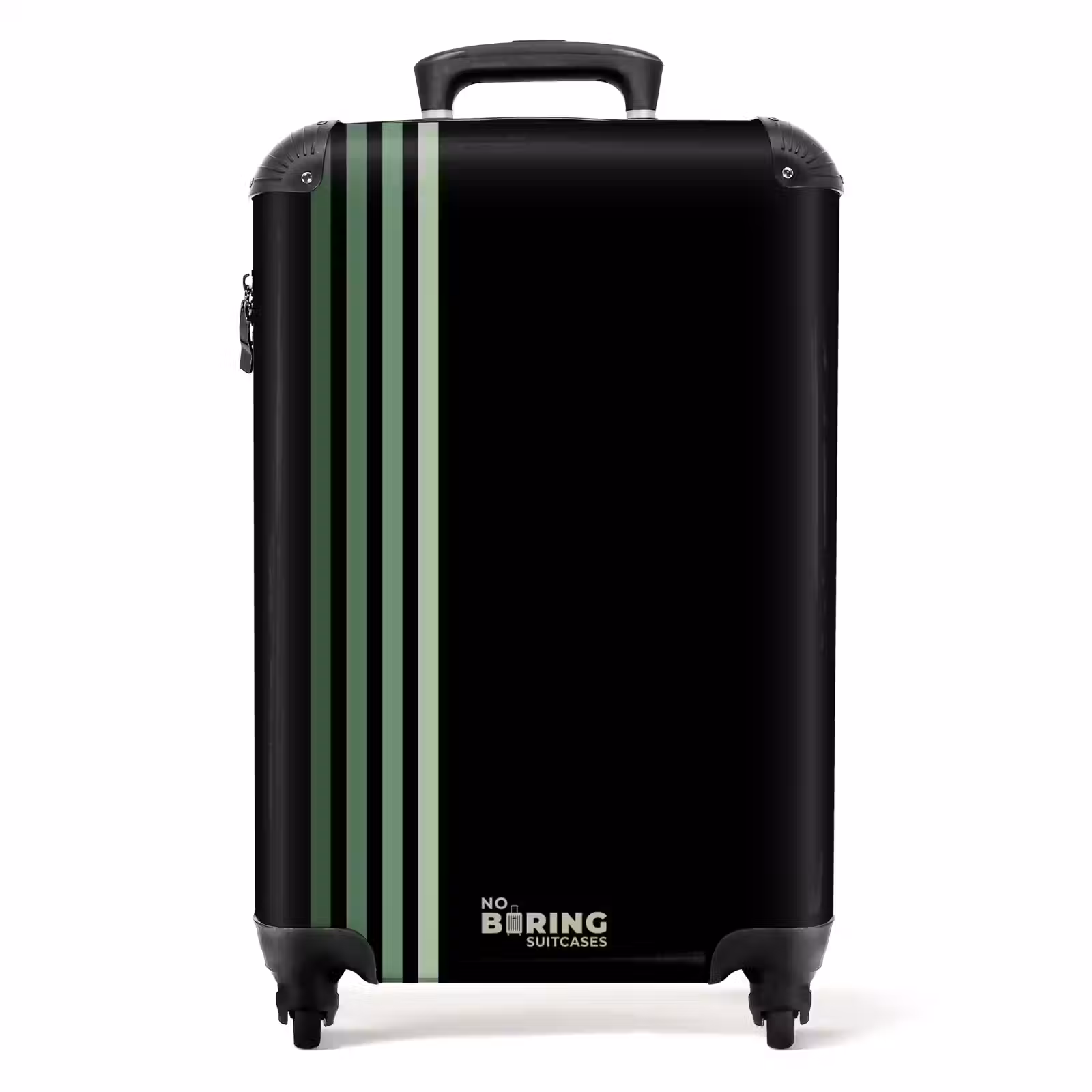 Suitcase - Black background with four vertical green lines on the left — 1