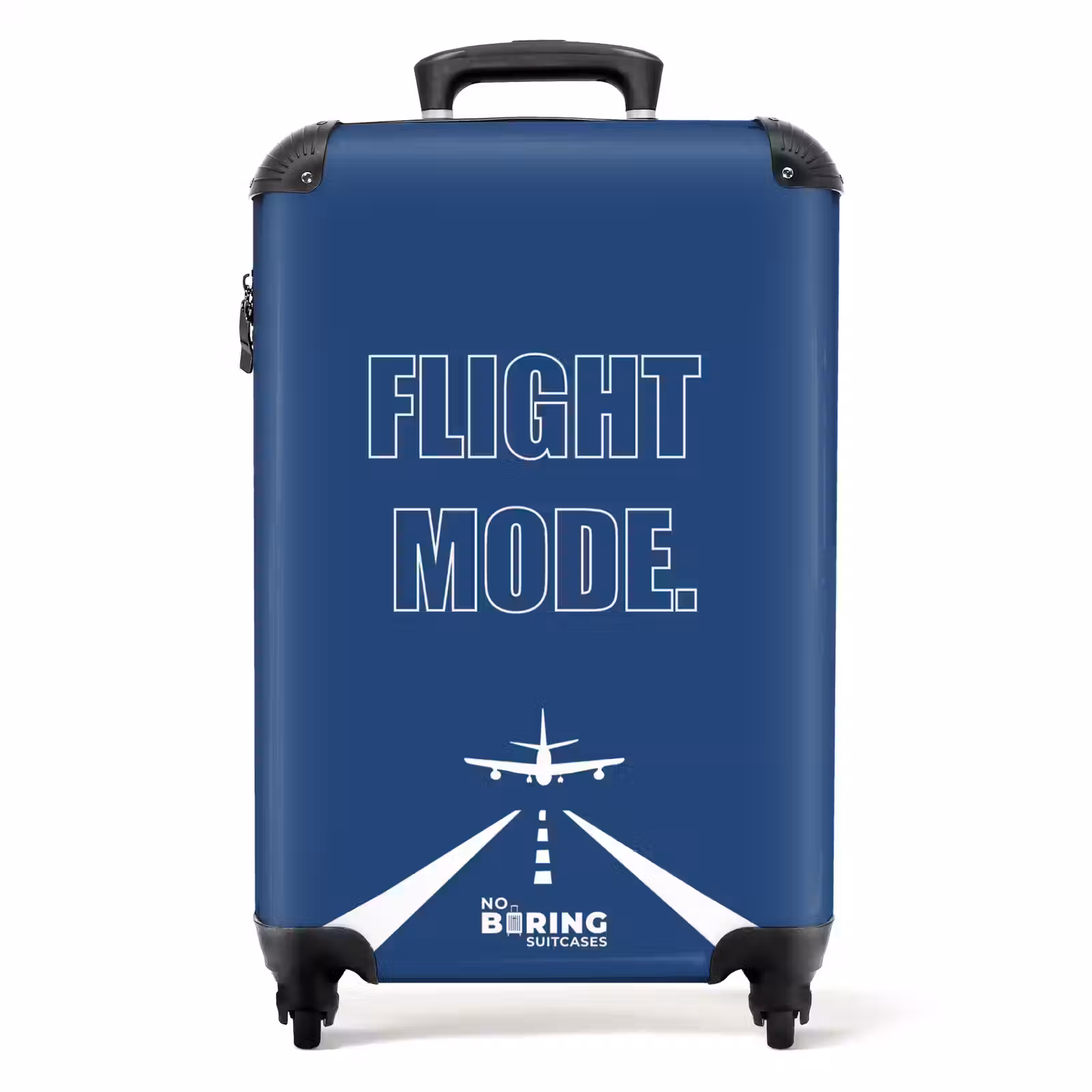 Suitcase - Blue background with airplane and text Flight Mode — 1