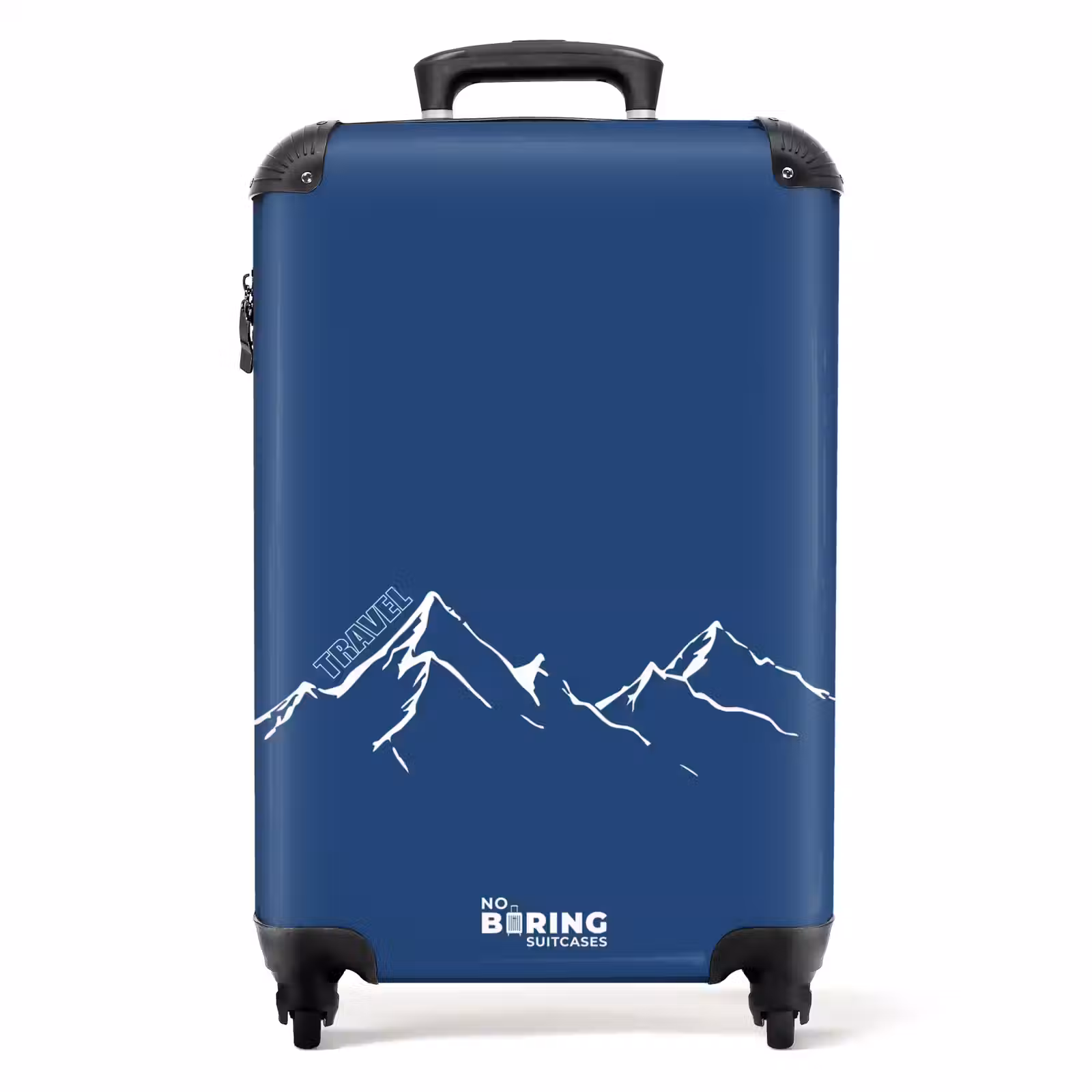 Suitcase - Blue background with white mountain illustration — 1