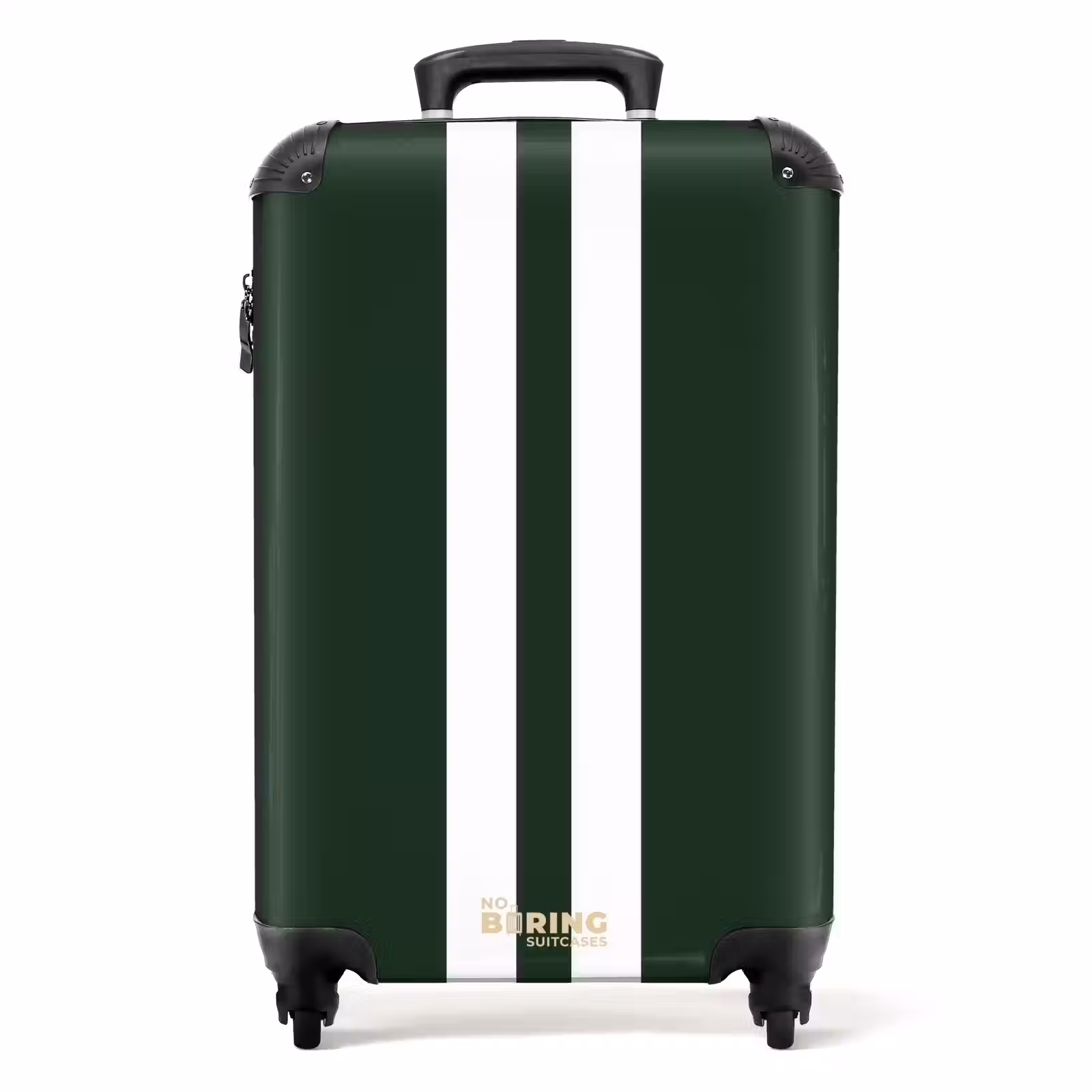 Suitcase - Green background with double white vertical stripes — 1