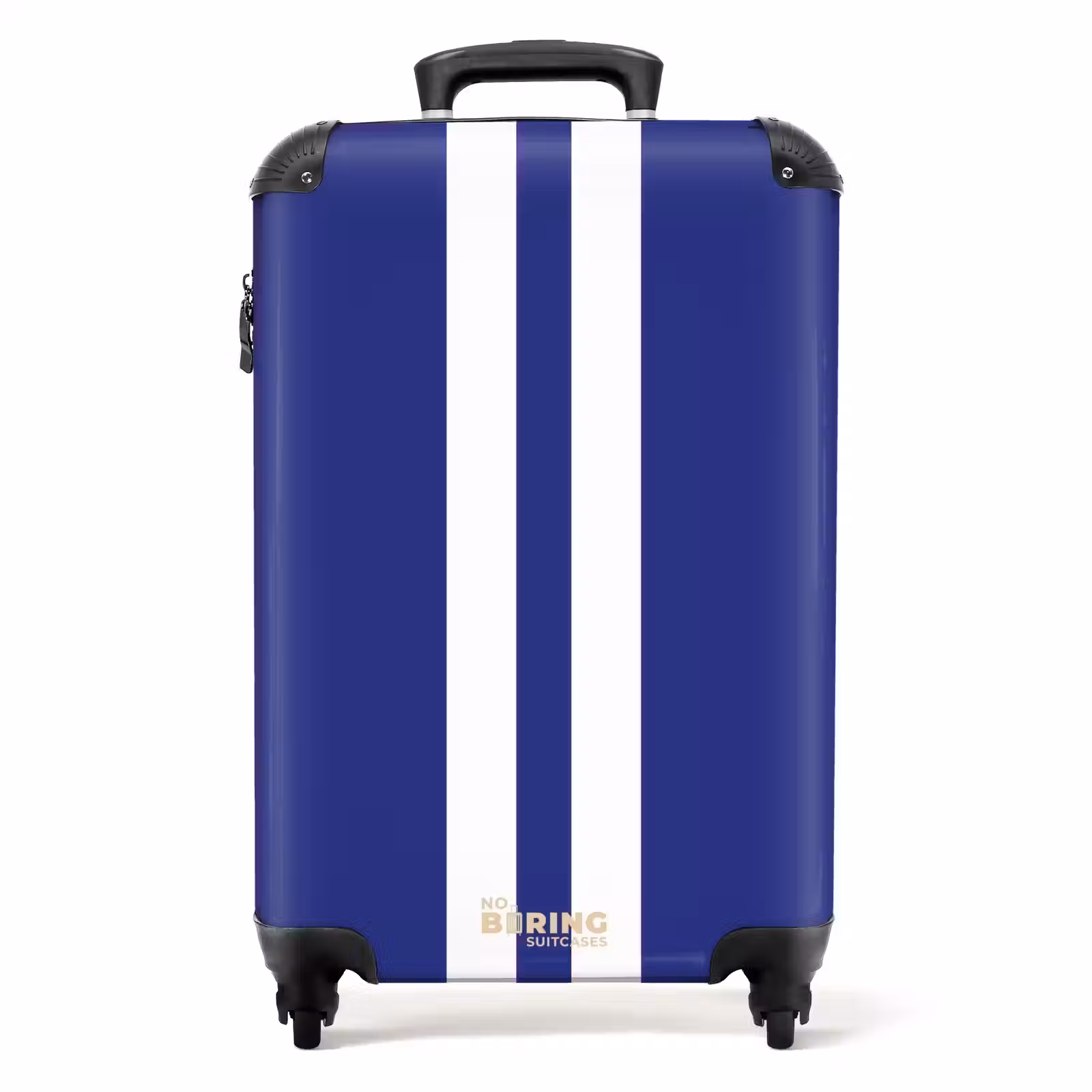 Suitcase - Royal blue background with double white center stripe — 1