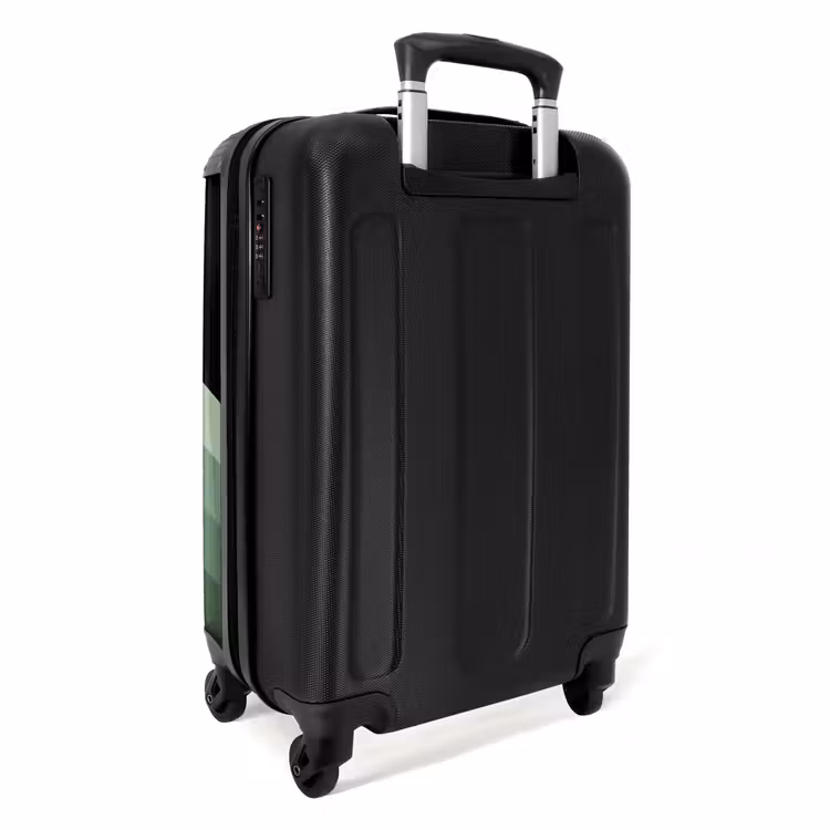 Suitcase - Black background with cascading green zigzag stripes — 2