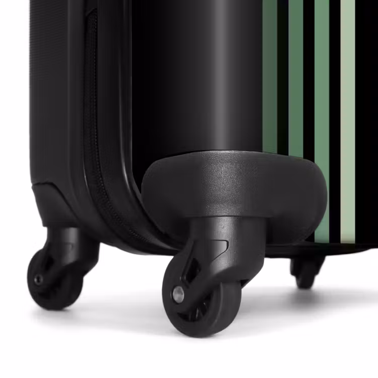 Suitcase - Black background with four vertical green lines on the left — 6