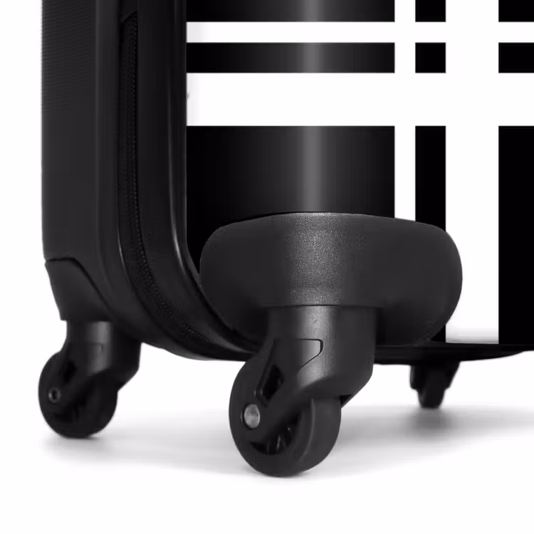 Suitcase - Black background with white cross pattern at lower left — 6