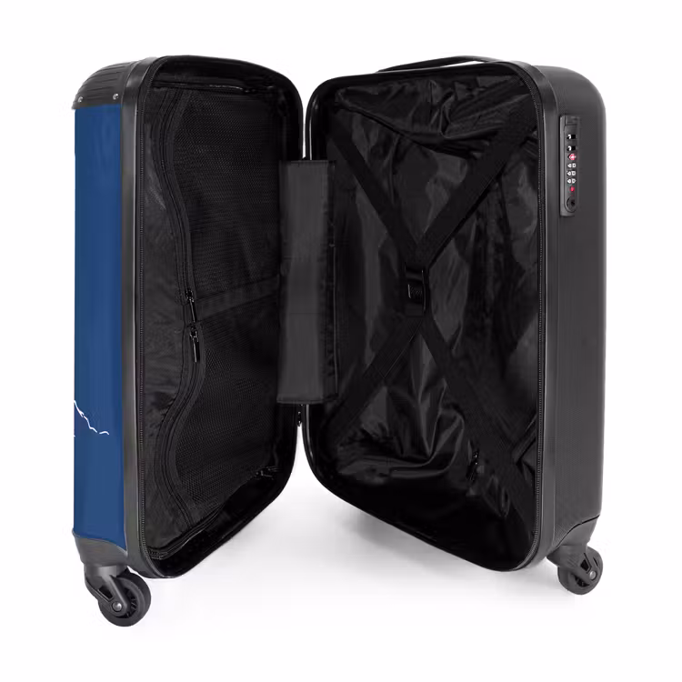Suitcase - Blue background with white mountain illustration — 3