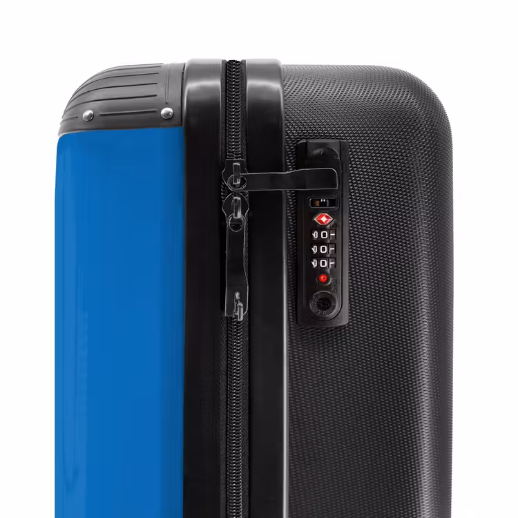 Suitcase - Bright blue background with double white center stripe — 5