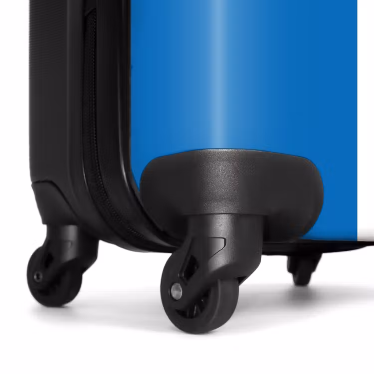 Suitcase - Bright blue background with double white center stripe — 6