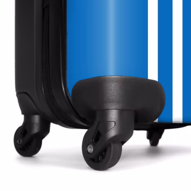 Suitcase - Bright blue background with double white side stripes on the left — 6