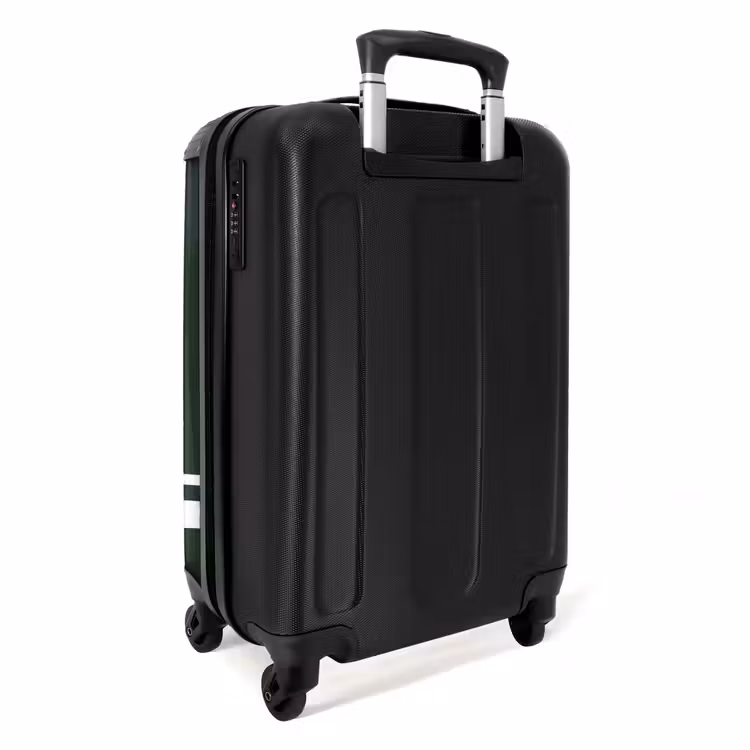 Suitcase - Dark green background with white cross pattern at lower left — 2