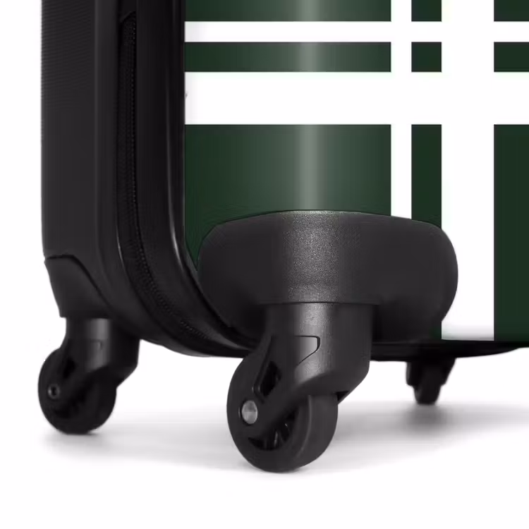 Suitcase - Dark green background with white cross pattern at lower left — 6