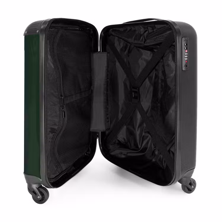 Suitcase - Green background with double white vertical stripes — 3