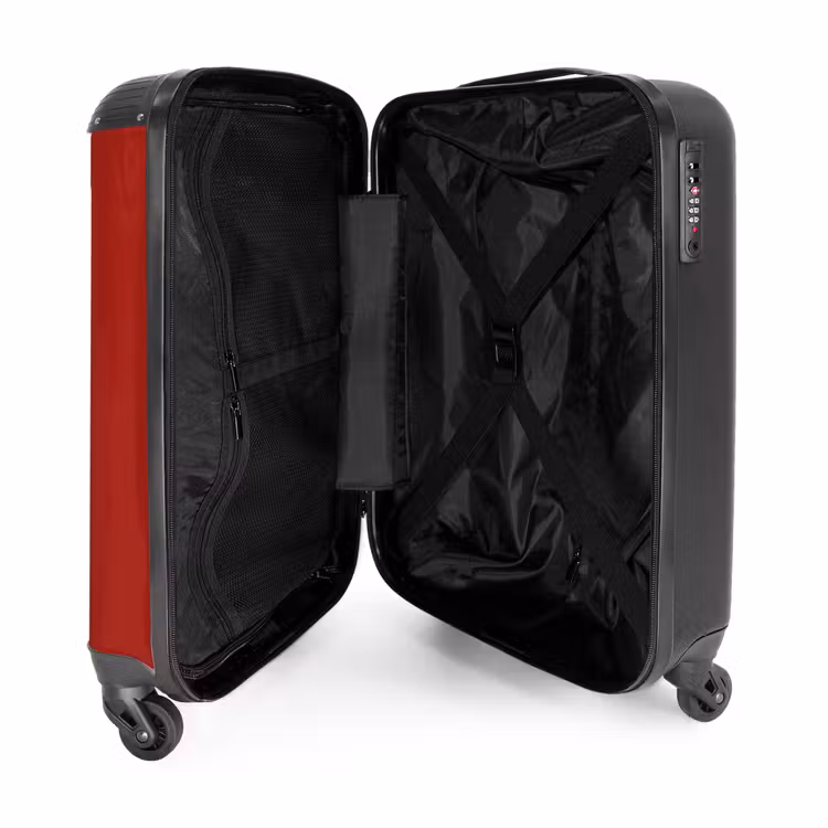 Suitcase - Red background with double white side stripes on the left — 3