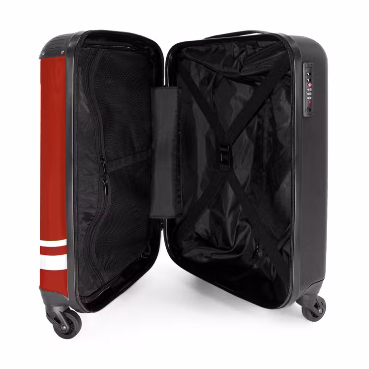 Suitcase - Red background with white cross pattern at lower left — 3