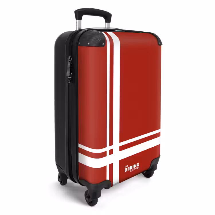 Suitcase - Red background with white cross pattern at lower left — 4