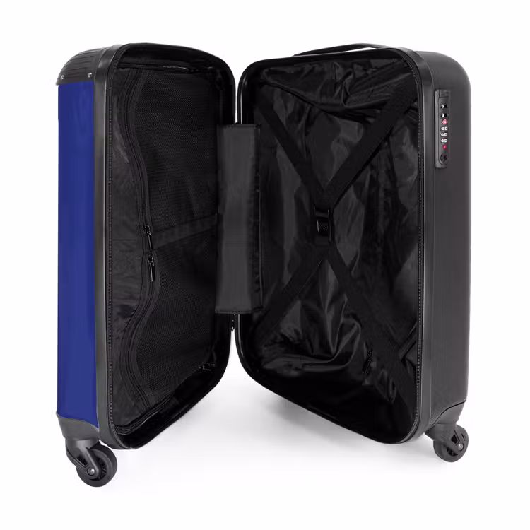 Suitcase - Royal blue background with double white center stripe — 3