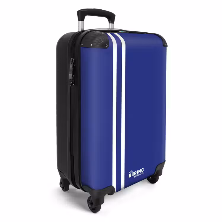 Suitcase - Royal blue background with double white side stripes on the left — 4